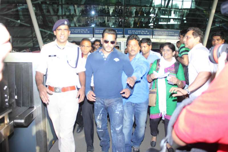 Actor Salman Khan arrives at Mumbai Airport in Mumbai
