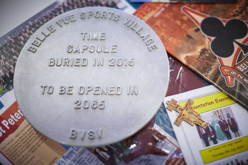 Manchester buries a time capsule on the start line of the new National Speedway Stadium