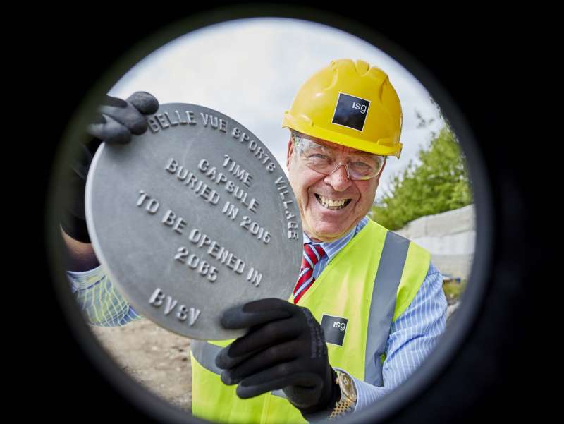 Manchester buries a time capsule on the start line of the new National Speedway Stadium