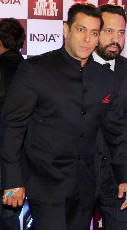 Actor Salman Khan during Aap Ki Adalat's 21st anniversary celebrations in New Delhi on Dec 2, 2014. (Photo: IANS)