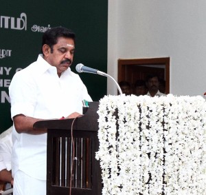 AIADMK leader Edappadi K. Palaniswami swears in as the new Chief Minister of Tamil Nadu  (Photo: IANS)