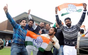 Congress supporters celebrate party's victory in the Punjab assembly elections in Amritsar (Photo: IANS)