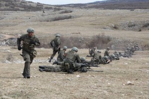 (170323) -- KALINOVIK, March 23, 2017 (Xinhua) -- Soldiers of European Union Forces (EUFOR) participate in military exercise "Exercise Kalinovik 2017" in Kalinovik, south of Sarajevo, Bosnia and Herzegovina on March 23, 2017. (Xinhua/Haris Memija)