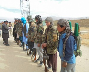(FILE) Taliban fighters attend a surrender ceremony in Baghlan province, Afghanistan (File)