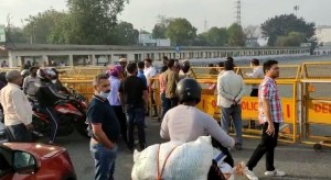 A view of the Delhi-Gurugram Border during complete lockdown in the country in a bid to curtail the spread of coronavirus.