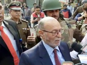 New Delhi: Delhi Lt Governor Anil Baijal talks to press during his visit to riot-affected areas in northeast Delhi, on Feb 28, 2020. (Photo: IANS)