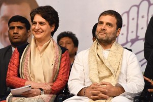 New Delhi: Congress leaders Rahul Gandhi and Priyanka Gandhi during an election rally organised to campaign for the party candidate Poonam Azad, ahead of February 8 Delhi Assembly elections, at Delhi's Sangam Vihar on Feb 4, 2020. (Photo: IANS)