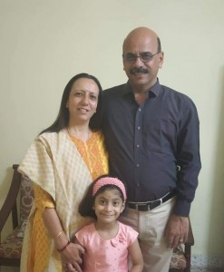 A Nagpur-based Indian Railway employee, Khushroo Poacha with wife Fermin and daughter Tunisha.