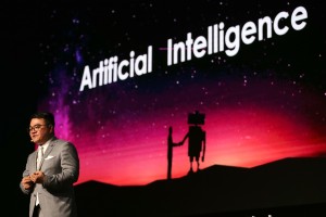 Seng Yee Lau, Senior Executive Vice President, Chairman of group Marketing and Global Branding,Tencent speaks at the AI National Program for Artificial Intelligence conference in Dubai, United Arab Emirates, May 01, 2019.