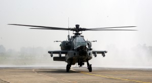 Pathankot: One of the eight Apache helicopters were inducted into the the Indian Air Force (IAF) in the presence of Air Chief Marshal Birender Singh Dhanoa at the Pathankot Air Base in Punjab on Sep 3, 2019. (Photo: IANS)