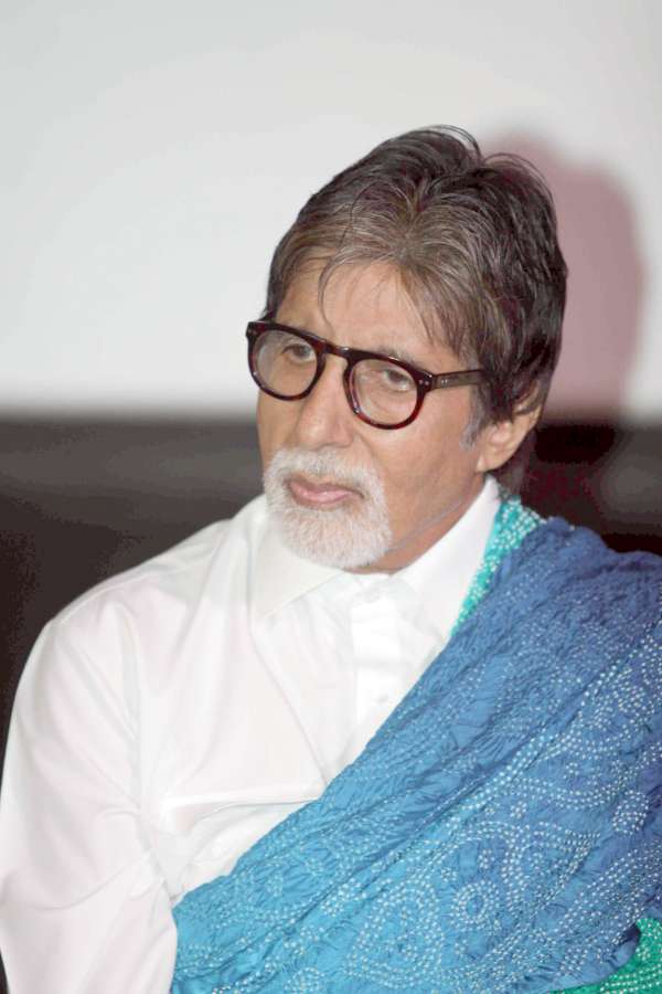 Mumbai: Actor Amitabh Bachchan during the first look of the film Wazir in Mumbai on June 3, 2015 (Photo: IANS)