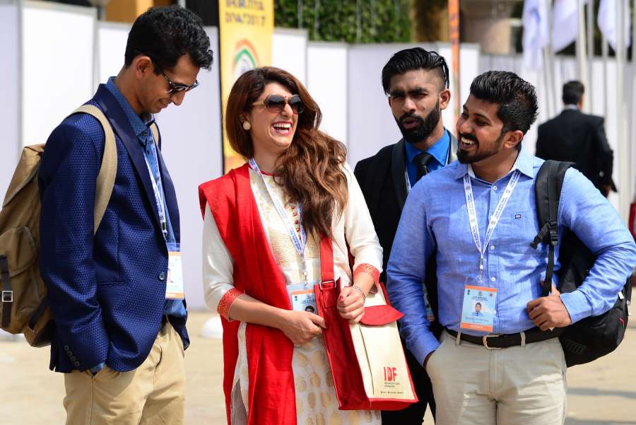 Youngsters at the Pravasi Bharatiya Divas being held in Bengaluru
