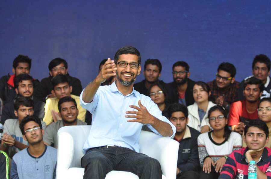Kharagpur: Google CEO Sundar Pichai during an interactive session with students at Kharagpur IIT campus in West Bengal on Jan 5, 2017. (Photo: Kuntal Chakrabarty/IANS)