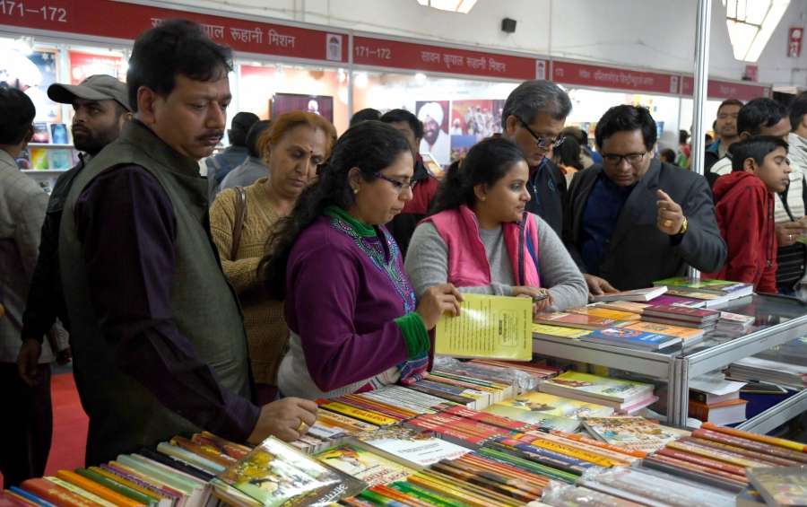 New Delhi: People visit World Book Fair being held at Pragati Maidan in New Delhi, on Jan 14, 2017. (Photo: IANS)