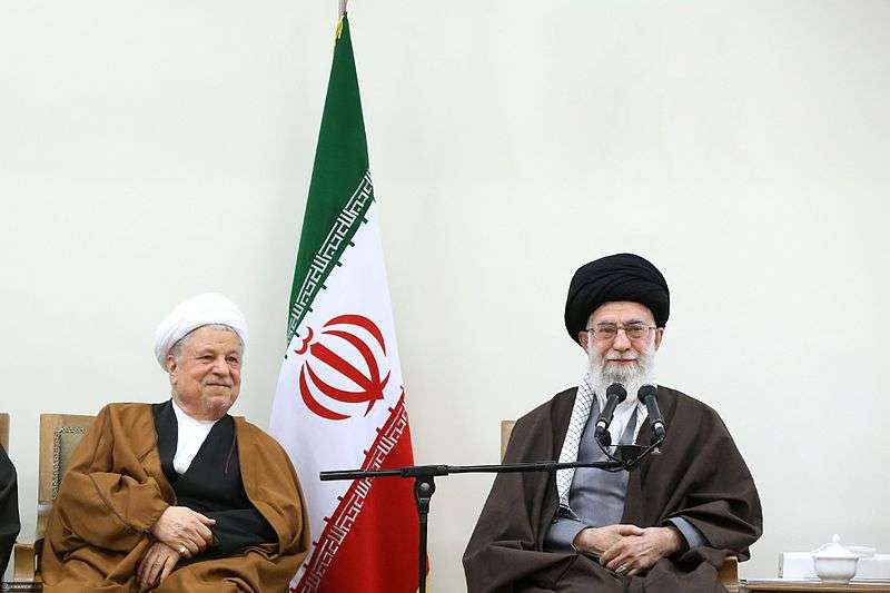 Former Iranian President Akbar Hashemi Rafsanjani with Supreme Leader Ali Khamenei