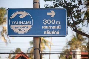 Tsunami evacuation sign in phuket