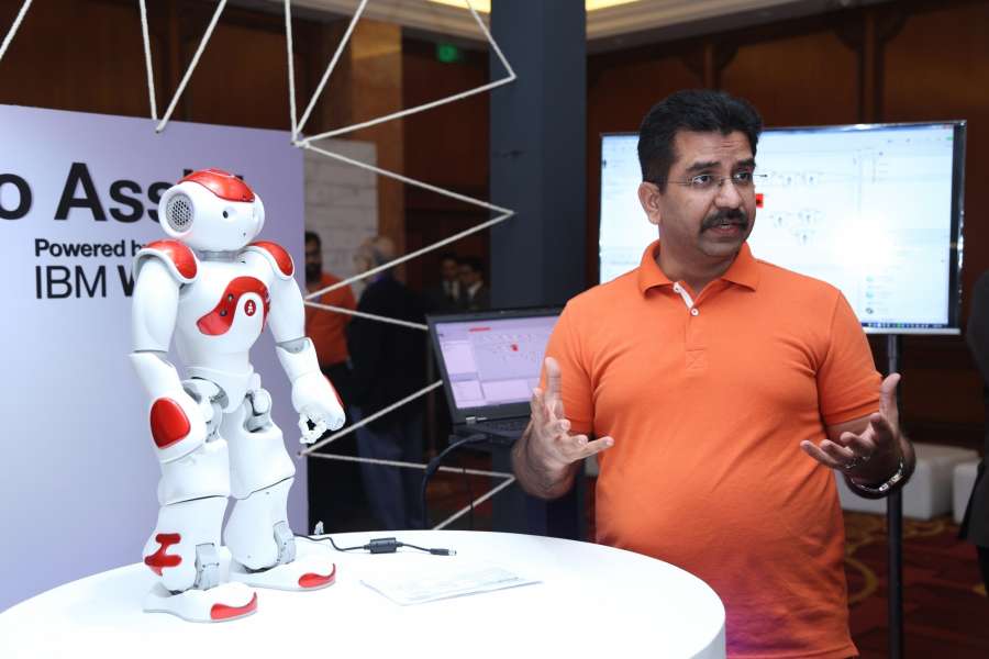 New Delhi: A robot on display during an exhibition organised to showcase "The Power Of Artificial Intelligence" organised by IBM's Watson in New Delhi, on Dec 9, 2016. (Photo: IANS) by .