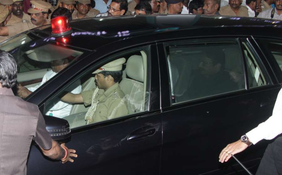 Chennai: Maharashtra Governor C. Vidyasagar Rao, who has additional charge of Tamil Nadu arrives at Apollo Hospital where Chief Minister J Jayalalithaa is admitted in Chennai on Dec 5, 2016. Jayalalithaa suffered a cardiac arrest on Sunday evening and is being treated by a team of specialists at the Hospital. (Photo: IANS) by .