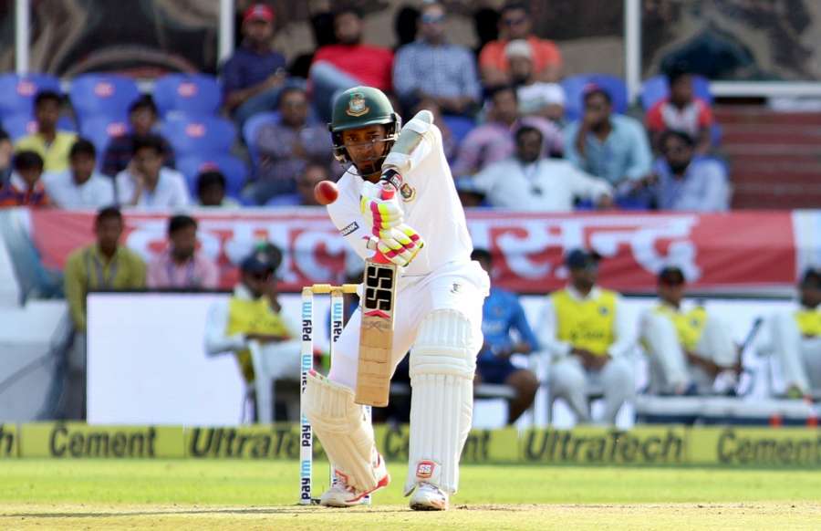 Hyderabad: Bangladesh captain Mushfiqur Rahim bats during the test match between India and Bangladesh in Hyderabad on Feb. 11, 2017. (Photo: Surjeet Yadav /IANS) by . 