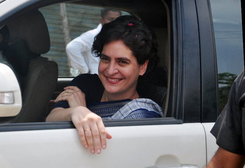 Priyanka Gandhi arrives in Rae Bareli to campaign for her mother and Congress chief Sonia Gandhi on April 16, 2014. (Photo: IANS) by . 