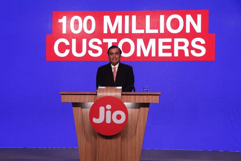 Mumbai: RIL Chairman and Managing Director Mukesh Ambani addresses a press conference in Mumbai on Feb 21, 2017. (Photo: IANS) by .