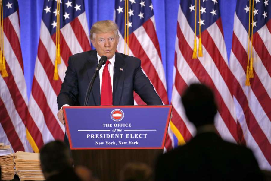 U.S.-NEW YORK-PRESIDENT-ELECT-TRUMP-NEWS CONFERENCE by . 