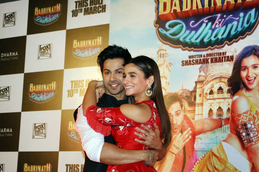 Mumbai: Actors Varun Dhawan and Alia Bhatt during the trailer launch of film Badrinath Ki Dulhaniya in Mumbai, on Feb 2, 2017. (Photo: IANS) by .