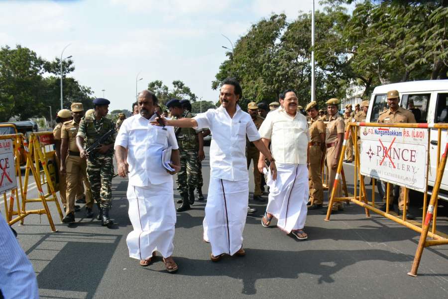 Chennai: DMK Working President MK Stalin arrives at the Tamil Nadu Legislative Assembly in Chennai on Feb 18, 2017. (Photo: IANS) by . 