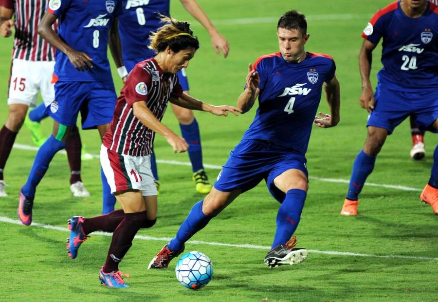 Bengaluru: Players in action during the AFC Cup match between Mohun Bagan and Bengaluru FC at Kanteerava Stadium, in Bengaluru on March 14, 2017. (Photo: IANS) by . 