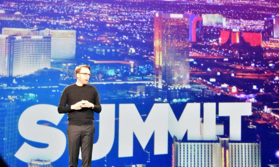Las Vegas: Shantanu Narayen, Chairman, President and CEO, Adone Systems while launching Adobe's Experience Cloud in Las Vegas on March 22, 2017. (Photo: IANS) by .