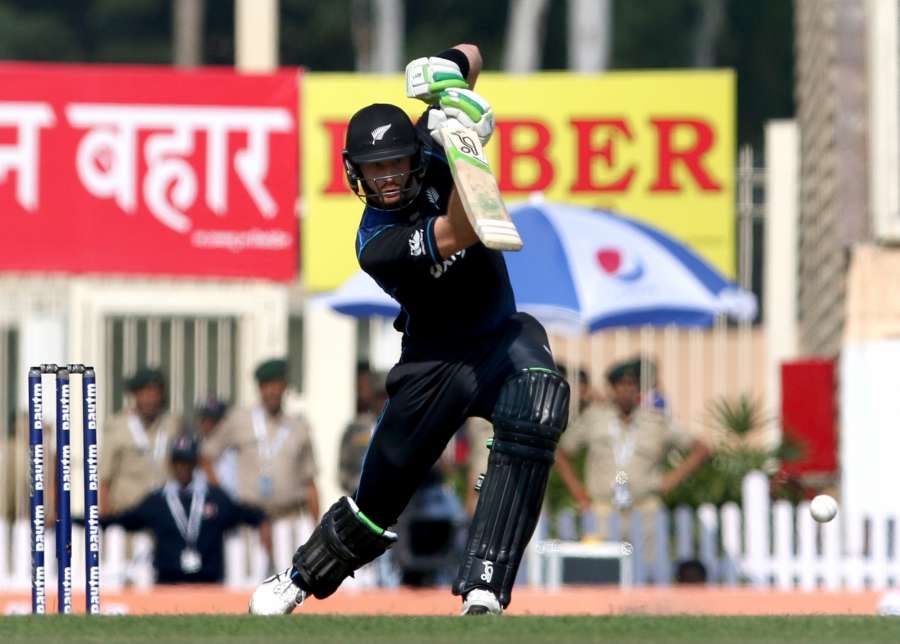 Ranchi: Martin Guptill of New Zealand in action during the fourth ODI match between India and New Zealand at JSCA International Stadium Complex in Ranchi on Oct 26, 2016. (Photo: Surjeet Yadav/IANS) by . 