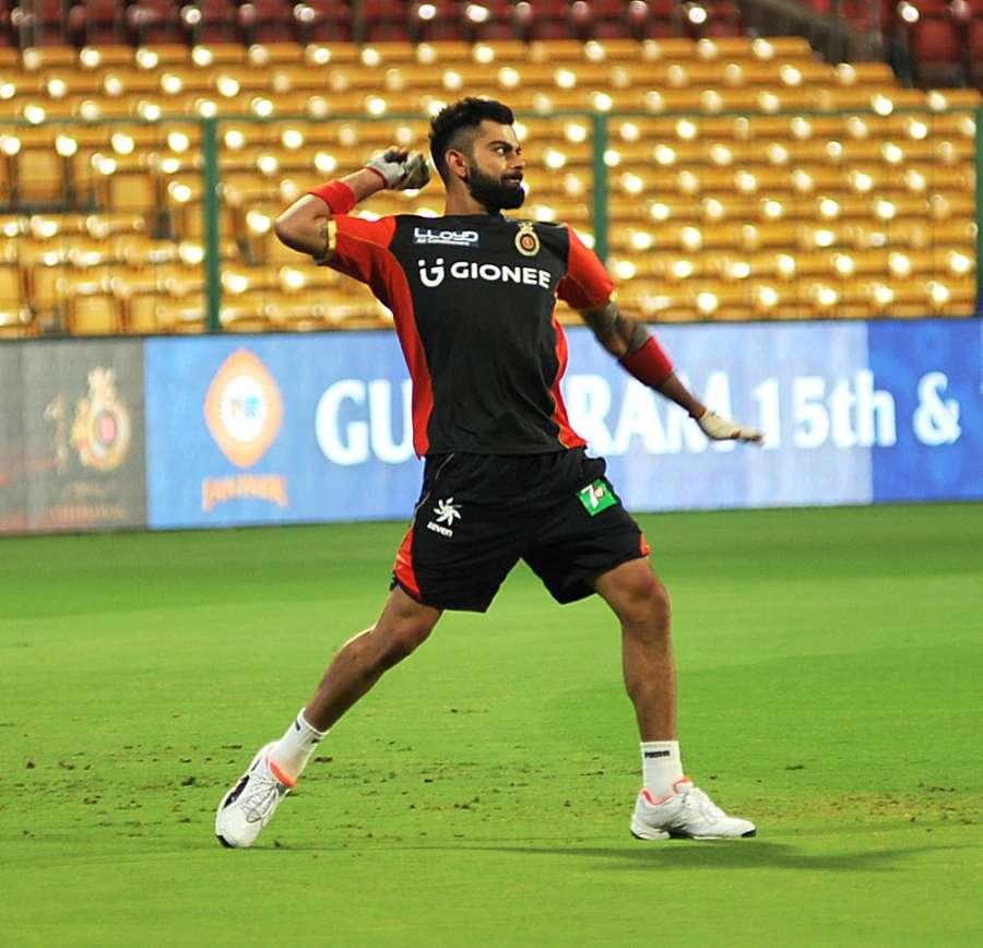 Bengaluru: Virat Kohli of Royal Challengers Bangalore during a practice session ahead of an IPL 2017 match at M. Chinnaswamy Stadium in Bengaluru, on April 12, 2017. (Photo: IANS) by . 