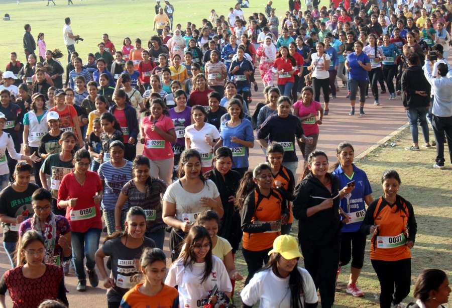 Bhopal: People participate in "Run for equality" - mini marathon in Bhopal on March 5, 2017. (Photo: IANS) by . 