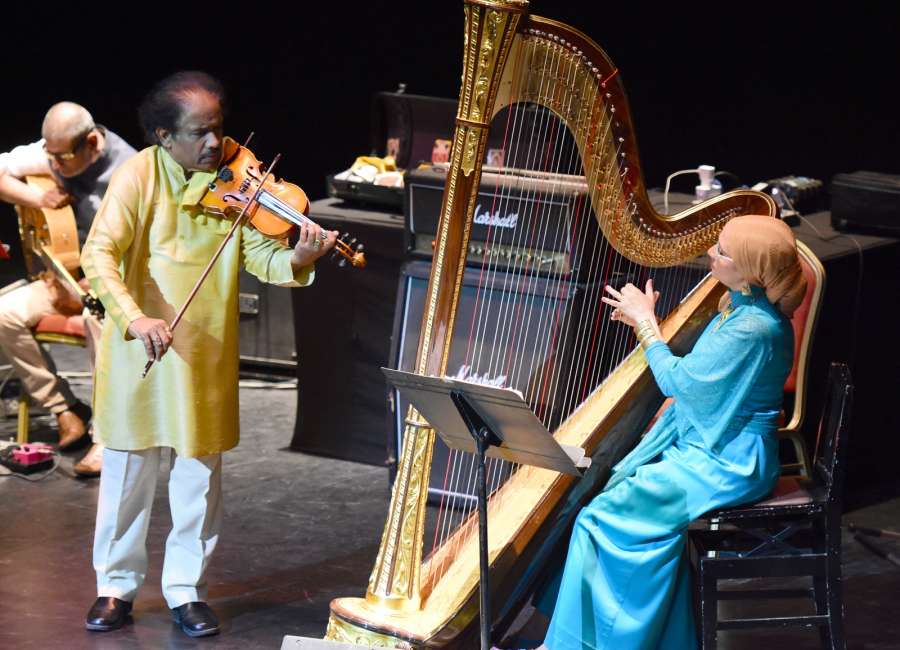 Cairo: Indian violinist Dr. L. Subramaniam performs during "Concert for Peace" - part of the fifth edition of âIndia by the Nileâ cultural festival at Cairo Opera House in Cairo, Egypt on April 20, 2017. (Photo: IANS) by . 