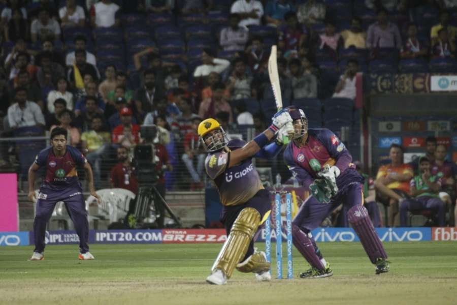 Pune: Robin Uthappa of Kolkata Knight Riders in action during an IPL 2017 match between Rising Pune Supergiant and Kolkata Knight Riders at Maharashtra Cricket Association Stadium in Pune on April 26, 2017. (Photo: IANS) by . 