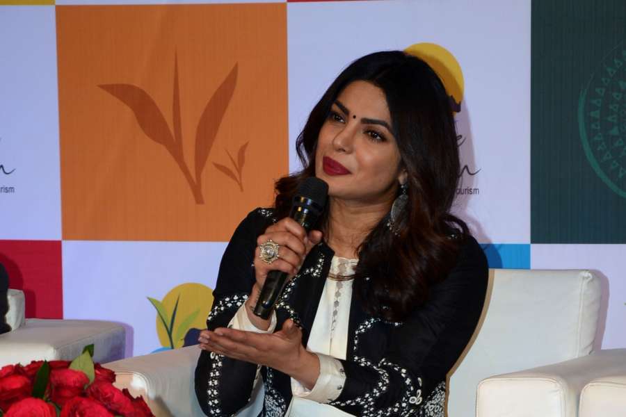 Guwahati: Actress and brand ambassador of Assam tourism Priyanka Chopra addresses during a programme organised by Assam tourism in Guwahati on Dec 24, 2016. (Photo: IANS) by .