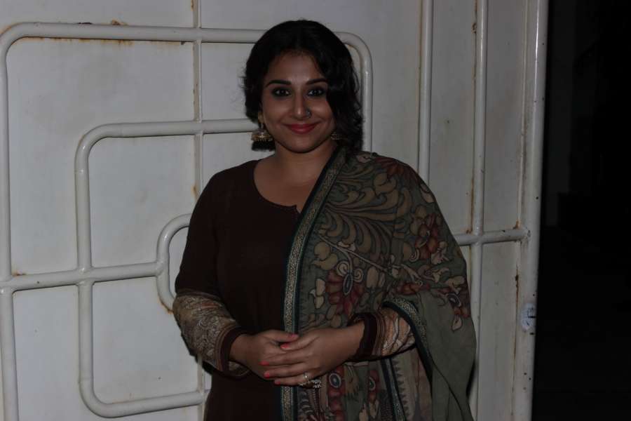 Mumbai: Actress Vidya Balan during the screening of film Begum Jaan in Mumbai on April 7, 2017. (Photo: IANS) by .