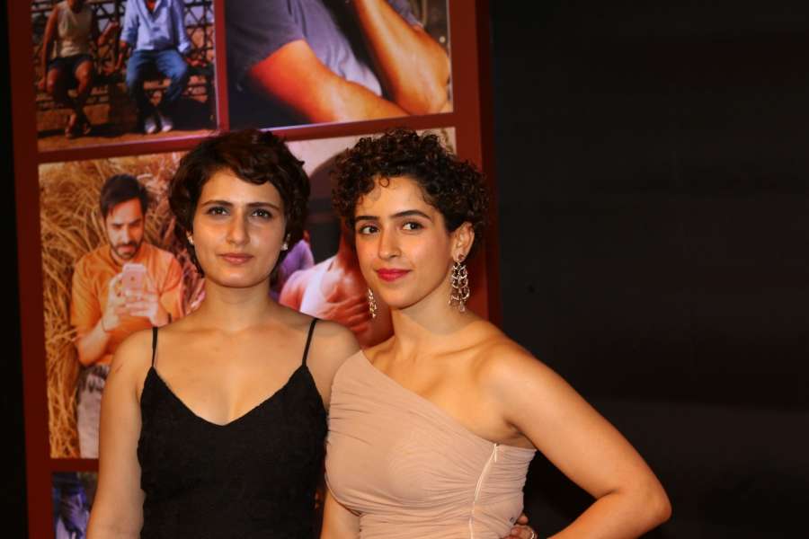Mumbai: Actors Fatima Sana Shaikh and Sanya Malhotra during the success party of film Dangal in Mumbai on Feb 4, 2017. (Photo: IANS) by .