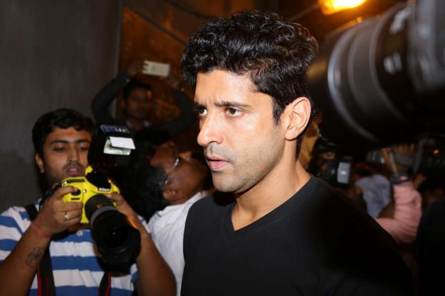 Mumbai: Actor Farhan Akhtar at the funeral of actor Om Puri in Mumbai on Jan 6, 2017. Om Puri who passed away after a massive heart attack. (Photo: IANS) by .