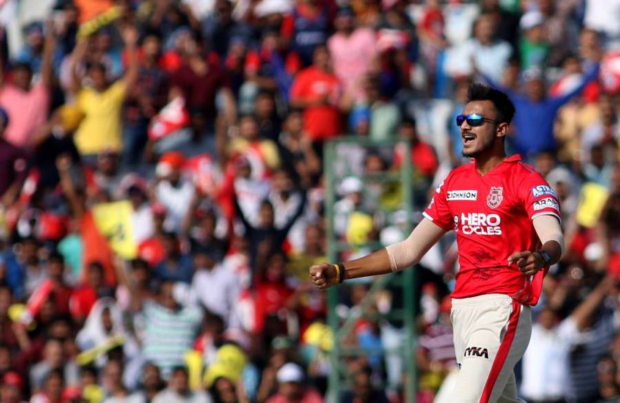 Mohali: Axar Patel of Kings XI Punjab in action during an IPL 2017 match between Kings XI Punjab and Delhi Daredevils at Punjab Cricket Association IS Bindra Stadium in Mohali on April 30, 2017. (Photo: Surjeet Yadav/IANS) by .