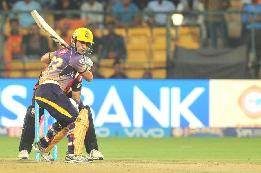Bengaluru: Gautam Gambhir of Kolkata Knight Riders in action during IPL 2017 second qualifier match between Kolkata Knight Riders and Sunrisers Hyderabad at M Chinnaswamy Stadium in Bengaluru on May 17, 2017. (Photo: Dhananjay TK/IANS) by .