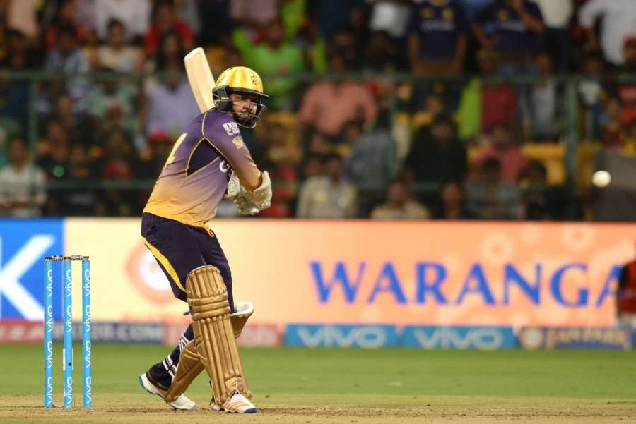 Bengaluru: Sunil Narine of Kolkata Knight Riders in action during an IPL 2017 match between Royal Challengers Bangalore and Kolkata Knight Riders at M Chinnaswamy Stadium in Bengaluru on May 7, 2017. (Photo: IANS) by .
