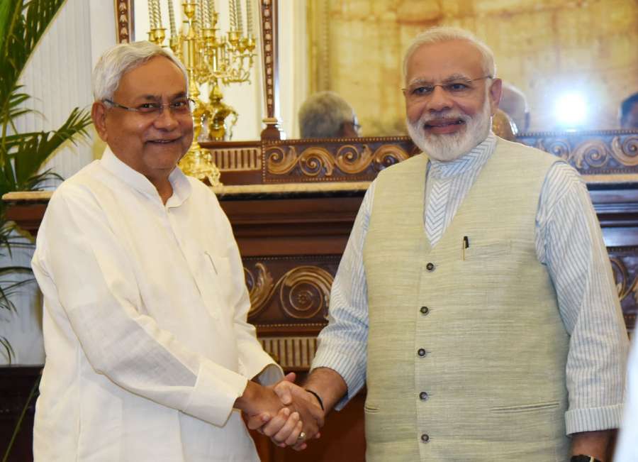 New Delhi: Bihar Chief Minister Nitish Kumar calls on Prime Minister Narendra Modi, in New Delhi on May 27, 2017. (Photo: IANS/PIB) by .