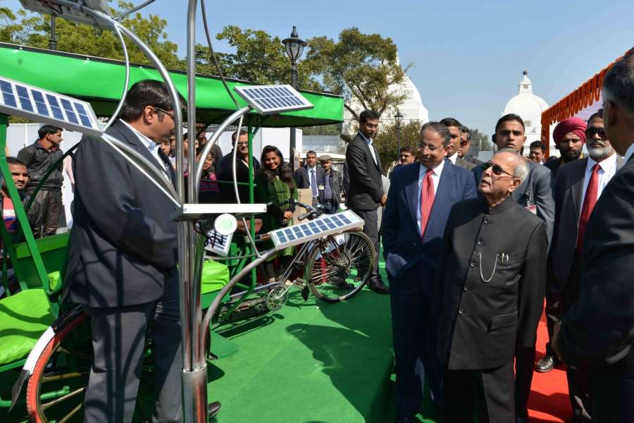 New Delhi: President Pranab Mukherjee during inauguration of the Solar Power Exhibition at Rashtrapati Bhavan on Feb 10, 2017. (Photo: IANS/RB) by . 