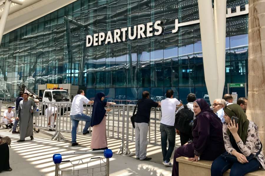 CAIRO, June 5, 2017 (Xinhua) -- Photo taken on June 5, 2017 shows people waiting at Cairo International Airport in Cairo, Egypt. Egypt announced on Monday the cut of diplomatic ties with Qatar, accusing the Gulf Arab state of supporting "terrorist" organizations, according to a Foreign Ministry statement. The statement said Egypt would close all the air and marine spaces, ports for all the Qatari transportation means to preserve Egypt's national security. (Xinhua/Zhao Dingzhe/IANS)(rh) by . 