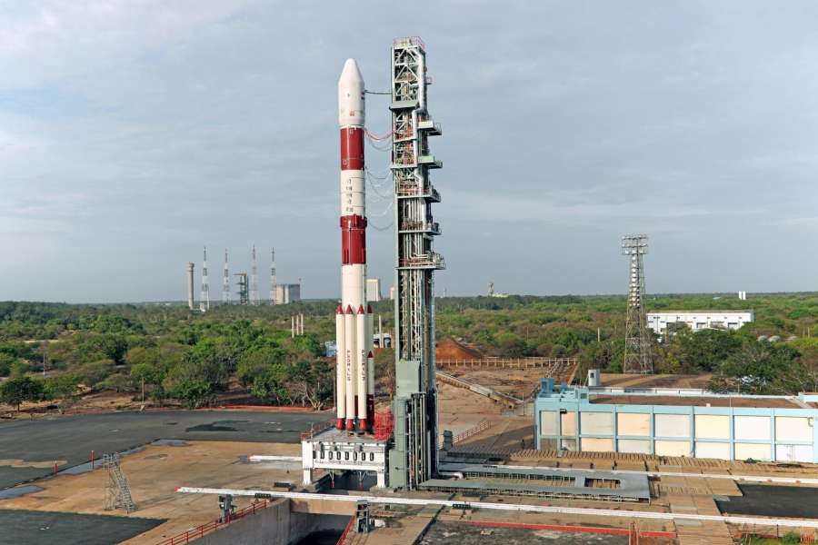 Sriharikota: Panaromic view of fully integrated PSLV-C38 at First Launch Pad. ISRO's PSLV successfully launched multiple satellite into orbit from Sriharikota, Andhra Pradesh on June 23, 2017. ISRO successfully put into orbit its own earth observation satellite Cartosat, nano satellite NIUSAT and 29 foreign satellites from 14 countries. (Photo: IANS/ISRO) by . 