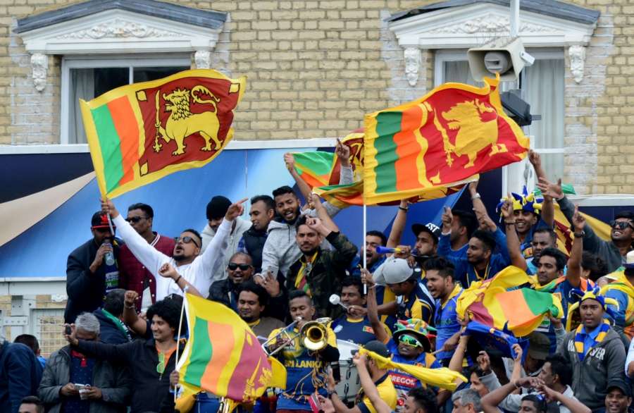 London: Sri Lankan fans cheer during ICC Champions Trophy, Group B match between India and Sri Lanka at Kennington Oval, London, UK on June 8, 2017. (Photo: Bipin Patel/IANS) by . 