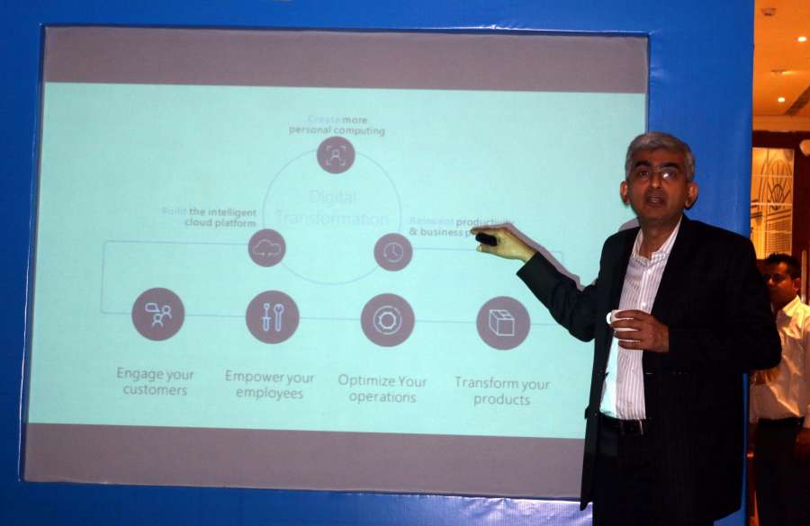 New Delhi: Microsoft India General Manager, Developer Experience and Evangelism Narendra Bhandari showcases cloud based IoT solution for digital transformation in India Manufacturing in New Delhi, on Dec 12, 2016. (Photo: IANS) by . 