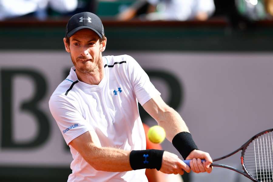 PARIS, June 8, 2017 (Xinhua) -- Andy Murray of Britain returns the ball during the men's quarterfinal against Kei Nishikori of Japan at the 2017 French Open Tennis Tournament in Paris, France on June 7, 2017. Andy Murray won 3-1. (Xinhua/Chen Yichen/IANS) by . 