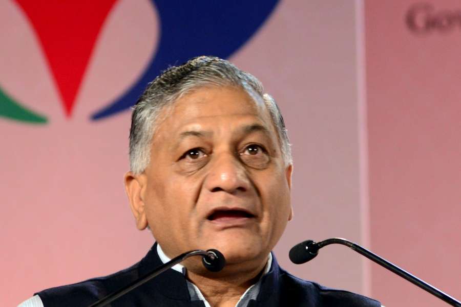 Bengaluru: Union Minister State for External Affairs VK Singh speaking at the inauguration of Youth Pravasi Bharatiya Divas being held in Bengaluru on Jan. 7, 2017. (Photo: IANS) by .